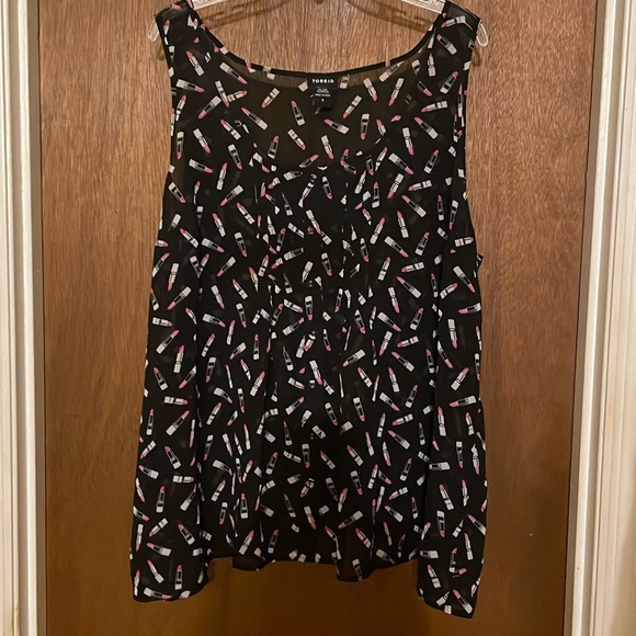 torrid Tops - Torrid strappy button up blouse with front ruffles